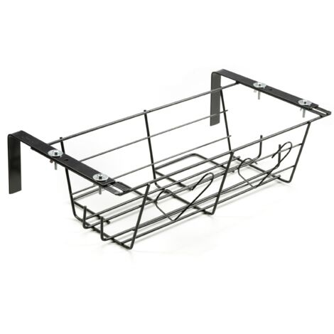 Andrys - Porte-Pot en Barre Ronde, avec Structure Réglable, Verni, Couleur Noire, 60 x 35 x 25 cm - Colore: Nero - Dimensioni: L 40 cm (1/5)