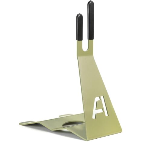 Andrys - Support pour vélos pour usage en extérieur et en intérieur, 1 place, en acier peint, 28 x 24 x 42 cm, couleur grise - Posti: 1 - Finitura: Verniciato - Colore: Verde (1/5)