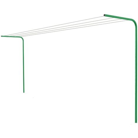 Étendoir à linge extérieur non amovible Andrys, vert, H 220 cm (30 m de ligne)