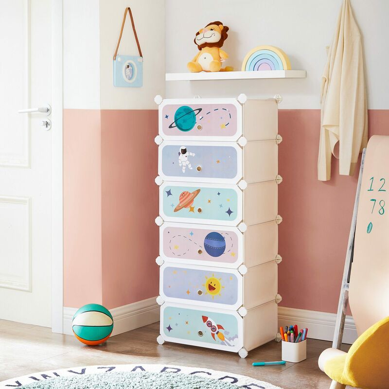Vicco armario ropero infantil estantería DIY modular 6 compartimentos barra para