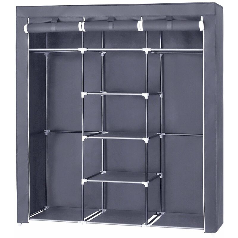 Songmics Armario Ropero fieltro color gris 175 x 150 45 cm closet organizador ryg12b