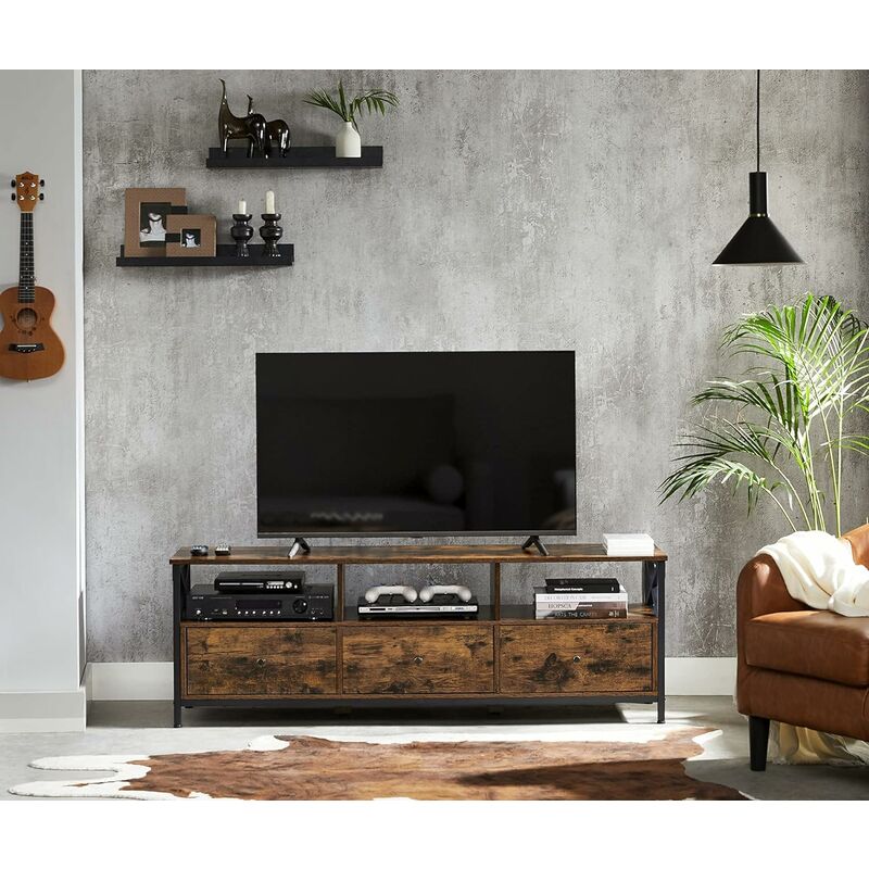 Mueble para tv de salón con 2 puertas HOMCOM 110x40x50 cm café