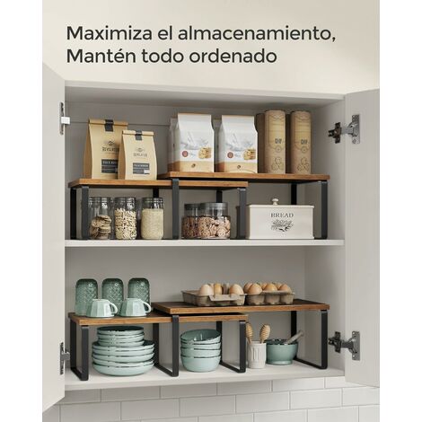 Encimera De Cocina Nature Smart Con 4 Estantes, Color Marrón Bentec