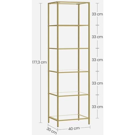 VASAGLE Estantería de Cristal de 4 Niveles