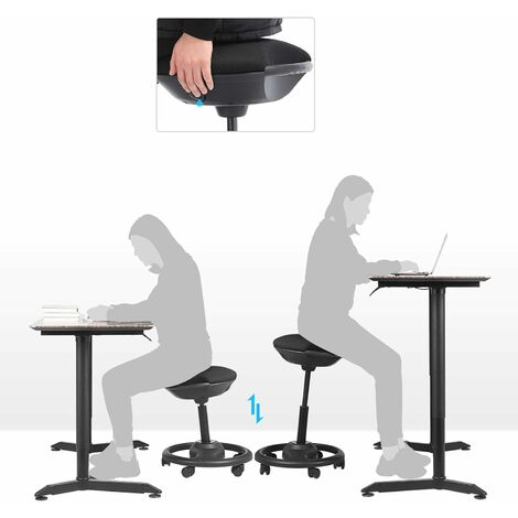 Taburete Ergonómico De Sillín Physa York Gris Oscuro - Silla De Montar Para Oficina O Casa