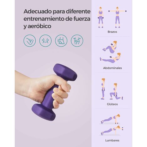 Rebecca Mobili Juego Pesas Gym Púrpura Fitness Fuerza Deporte Casa 2 x 4 kg