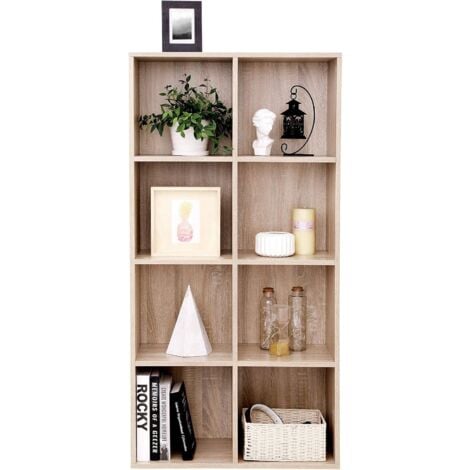 VASAGLE Estantería Librería, Estantería de Madera, Estantería de Exposición de 8 Cubos, Armario Independiente para la Oficina en Casa, Color Roble por SONGMICS