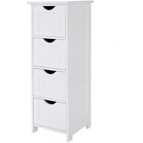 Armario de almacenaje Organizador Armario para Cocina Baño con 4 cajones 30 x 30 x 82cm Blanco