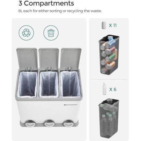 Cubo Basura Cubo De Basura Para La Cocina 30l Songmics