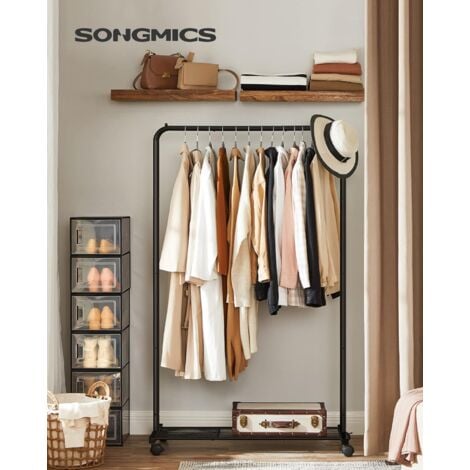 SONGMICS Perchero para Colgar Ropa, Percha Metal, Color Negro