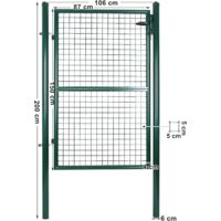 Puerta para jardín de hierro 150 x 100cm GGD200G - Verde