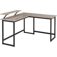 Escritorio En L Karlstang, Esquinero Para Oficina En Casa, 166x120x75 Cm, Color Gris Claro