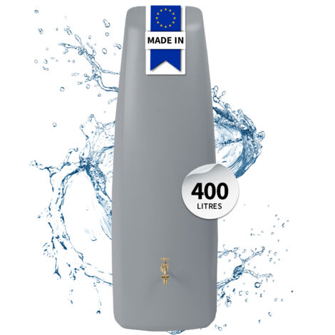 GARANTIA Cuve murale ELEGANCE 400L gris - réservoir d'eau de pluie design avec montage mural facile (1/5)
