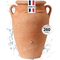 Garantia – Réservoir mural amphore 260L terracotta – Bac à plantes intégré – Matériaux 100 % recyclables – Protection UV – Profondeur 54 cm