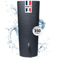 Garantia – Réservoir d'eau de pluie 350L graphite – Bac plantes intégré 20cm – Matériaux recyclables résistants aux intempéries – Design moderne