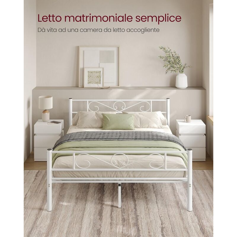 Letto matrimoniale a baldacchino metallo nero 180 x 200 cm LESTARDS 