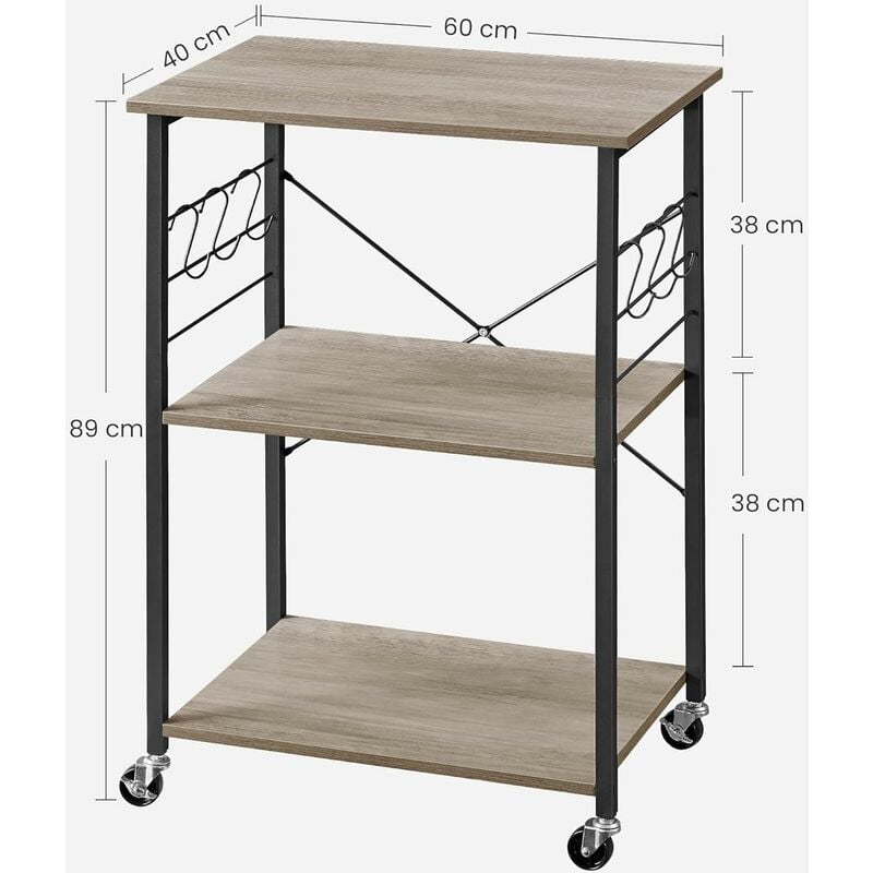 Vasagle Scaffale da Cucina, Supporto per Forno a Microonde con Ripiani,  Cesti in Filo Metallico, 6 - Shopping.com