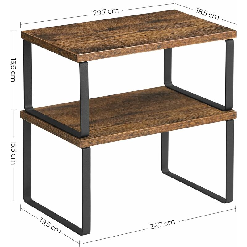 2 Scaffali Portaspezie SONGMICS - Espandibili, Impilabili, Nero E Beige, 15kg Di Carico - Foto 7