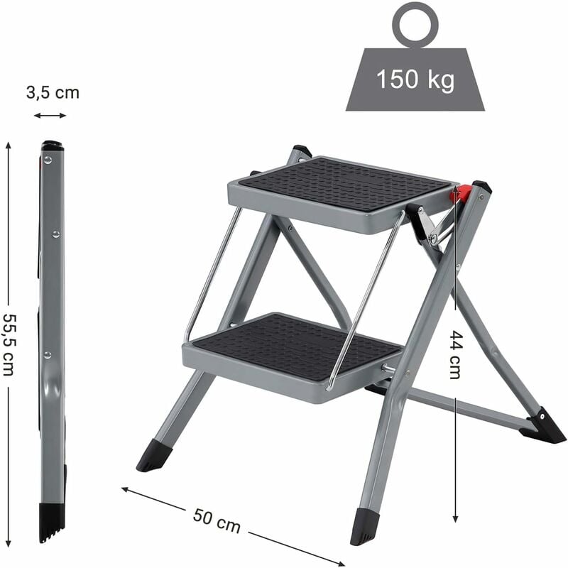 SONGMICS Scaletta Pieghevole a 2 Gradini