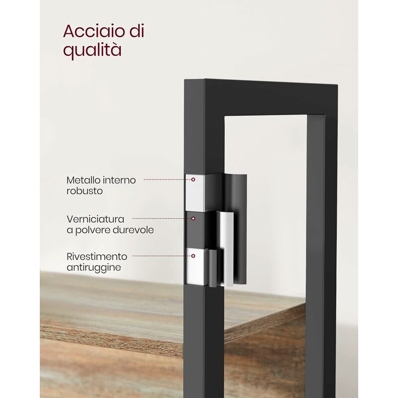 VASAGLE Libreria, Scaffale Portaoggetti, con 14 Ripiani, Struttura in  Metallo, Soggiorno Studio Ufficio, Stile Industriale, 24 x 158 x 166 cm,  Marrone Vintage e Nero LLS107B01 : : Casa e cucina