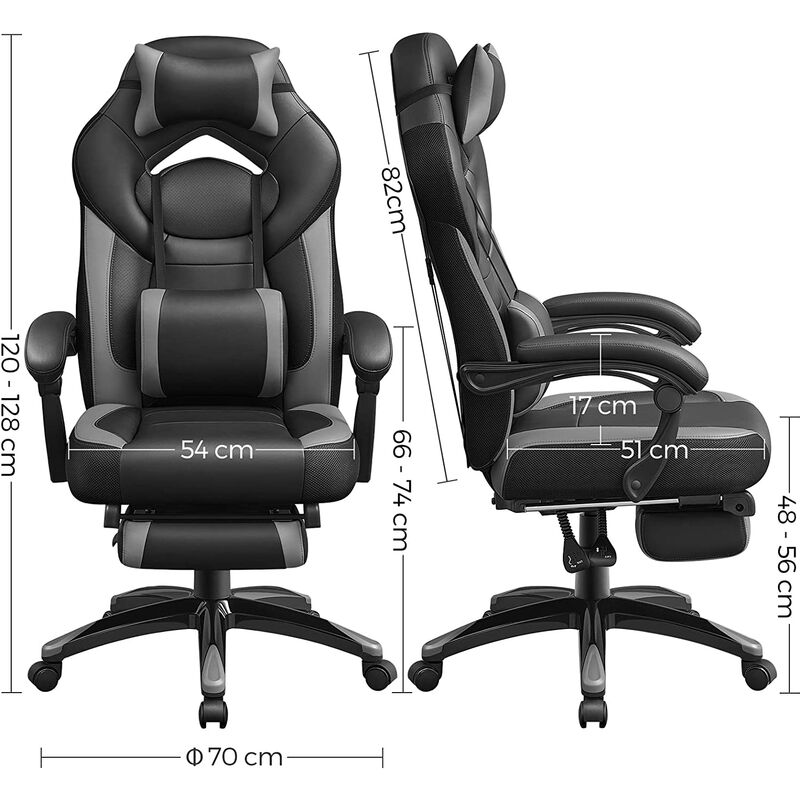 Poggiatesta e Supporto Lombare con Schienale Alto Sedia Ufficio Ergonomica VADIM Sedia da Gaming Ergonomica Schienale Regolabile 