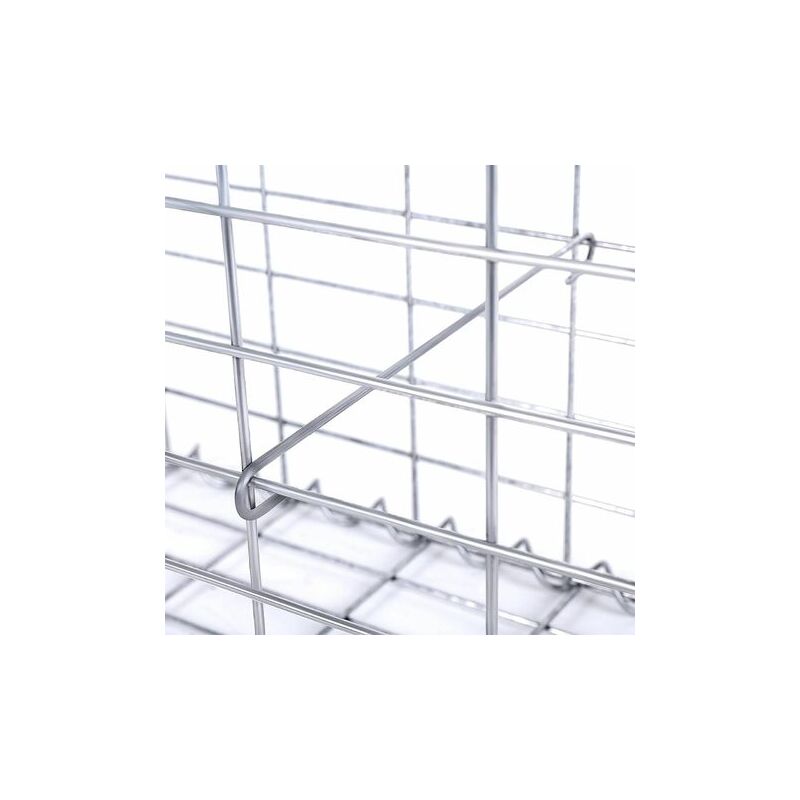 Gabbione Metallico SONGMICS 100x30x30 Cm Per Giardino - Maglia 5x10 Cm Zincato Con Divisorio | Per Pietre E Decorazioni
