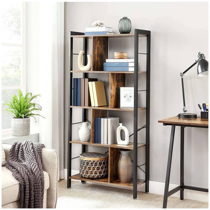 Libreria angolare in legno girevole a 360° per piccoli spazi, caera da