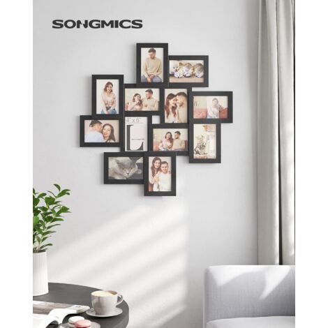 Cornice Portafoto Pieghevole Per 4 Foto – Legno Bianco, Pannello Acrilico Trasparente, Dimensioni 10x15 Cm, Design Multifunzione