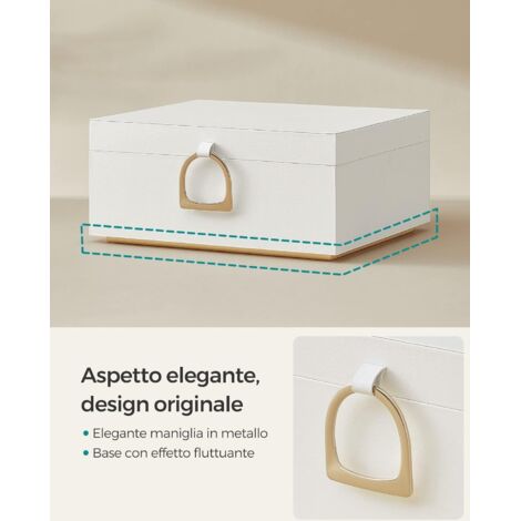 Portagioie SONGMICS In Metallo - Con 2 Cuscinetti Per Orecchini E 6 Barre, Colore Oro - Foto 8