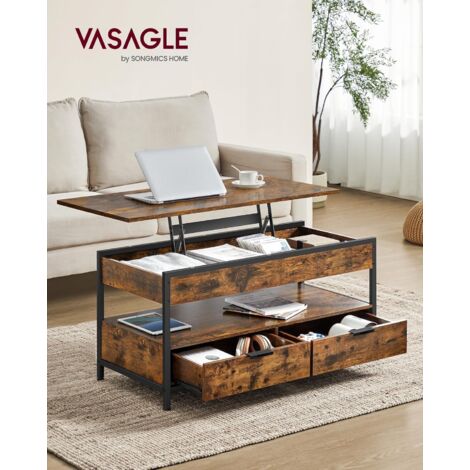 Tavolino Da Caffè, Stile Rustico 800 Mm Tavolino Quadrato Con Vano Portaoggetti Aperto P 010116029442