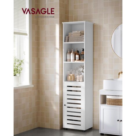 RELAX4LIFE Mobiletto Portaoggetti Da Terra, Torre Di Stoccaggio Con Cassetto E 3 Ripiani Ad Anta, Sicurezza - copertina