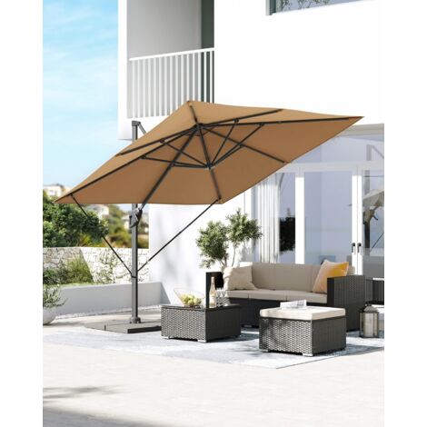 SONGMICS Ombrellone Da Giardino Decentrato 3m Con Base: Protezione UV 50+ Per La Tua Terrazza!
