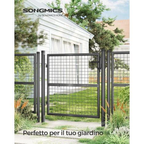 Cancello Da Giardino SONGMICS - 106x150cm, Acciaio Zincato Verde, Con Serratura - Foto 9