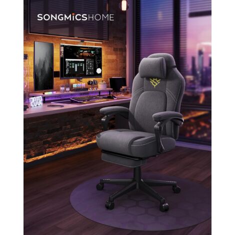 Sedia da ufficio ergonomica con poggiapiedi, comoda sedia da gioco e da ufficio, girevole a 360°, comfort ottimale (marrone) | Leroy Merlin