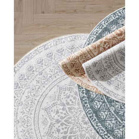 Tappeto Rotondo SONGMICS HOME Boho - Diametro 120 Cm, Grigio Tortora, Antiscivolo E Lavabile - Foto 7