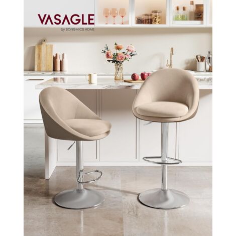 VASAGLE Sedie da Bar, Set di Sgabelli da Bar, Regolabile in