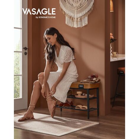 Panca Scarpiera Vasagle EKHO Verde - Rivestita PU, 3 Ripiani, Portata 135kg, 80x50x30cm - Foto 7