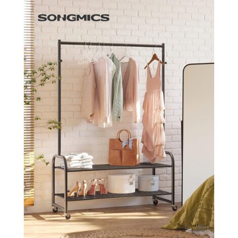 Appendiabiti Con Ruote - In Acciaio, Altezza Regolabile, Con Ripiano, Per Camera Da Letto