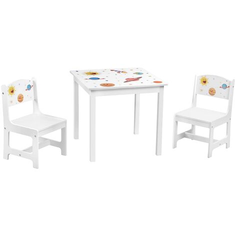 Zerone Children Wooden Table,3 Pezzi Bambini Multiuso in Legno curvato Naturale per Bambini   Set Tavolo e Sedia 