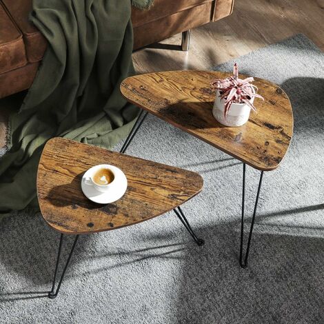 Tavolini da caffè Rotondi in Vetro per Soggiorno Set di 2 incastri