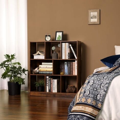 VASAGLE Libreria, Scaffale con Scomparti e Ripiani Aperti, Portaoggetti Autoportante, Organizzatore, per Soggiorno, Camera da Letto, Studio, 97,5 x 30 x 100 cm (L x P x A), Marrone Vintage