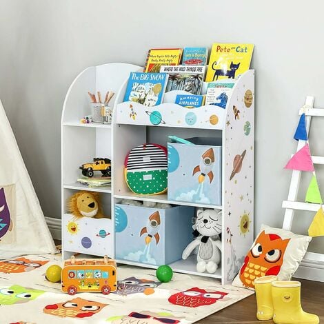 Organizzatore per Giocattoli, Libreria per Bambini, Scaffale  Multifunzionale con 2 Scatole Portaoggetti, Alta Capacità, per Camera