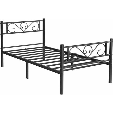 Yaheetech 2 Letti Singoli Telaio Letto 90 x 200 cm in Metallo Assemblaggio  Singolo per Piccoli Spazi Adulti Nero : : Casa e cucina