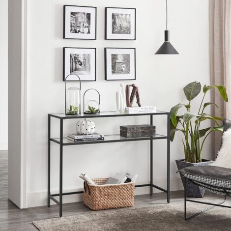 Consolle Ingresso VASAGLE Con Piano In Vetro | Design Moderno Dorato E Trasparente | Piedini Regolabili | 100x35x80 Cm - Foto 5