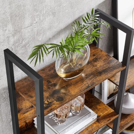 Libreria VASAGLE con 14 Ripiani, Scaffale Portaoggetti in Metallo, Stile Industriale per Soggiorno, Studio e Ufficio, 158 x 24 x 166 cm, Marrone Vintage e Nero da SONGMICS