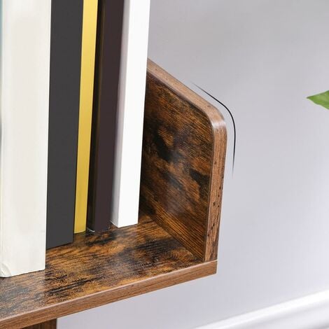 VASAGLE Libreria a Forma di Albero, Scaffale con 8 Scomparti, 50 x 25 x 140 cm, con Angoli Arrotondati, Marrone Vintage da SONGMICS