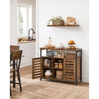 Scaffale per Cucina Armadio da Cucina Aperto Armadio per Cucina con 2 Ante e 3 Ripiani Armadio per Cucina 90 x 35 x 81cm 