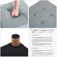 Pouf Cubo Pieghevole BRIAN & DANY - Sgabello Contenitore, Poggiapiedi, Beige, 38x38x40 Cm - Foto 6