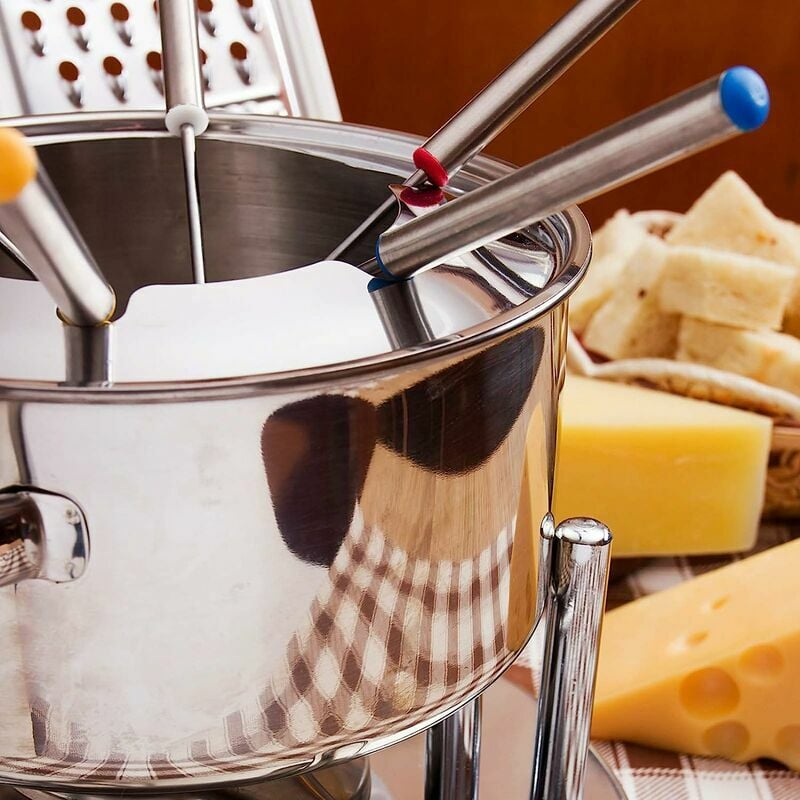 Fourchettes à fondue en acier inoxydable avec poignées résistantes à la  chaleur pour le fromage, le chocolat, la fondue, le rôtissage, les  guimauves, la viande, 