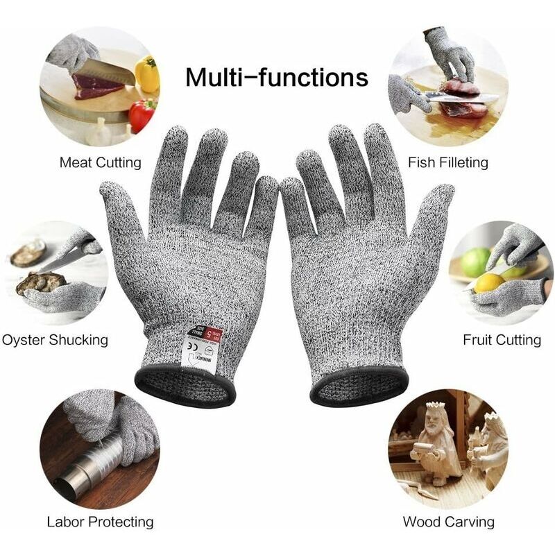 Paire de Gants Anti coupures - Tout Simplement la Meilleure Protection Qui  Existe Contre Les coupures du Quotidien (Cuisine, Jardinage, Bricolage) -  Protection de Niveau 5 (Taille M)